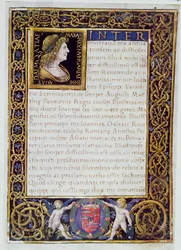 Page from a codex with a portrait of Matthias I Corvinus